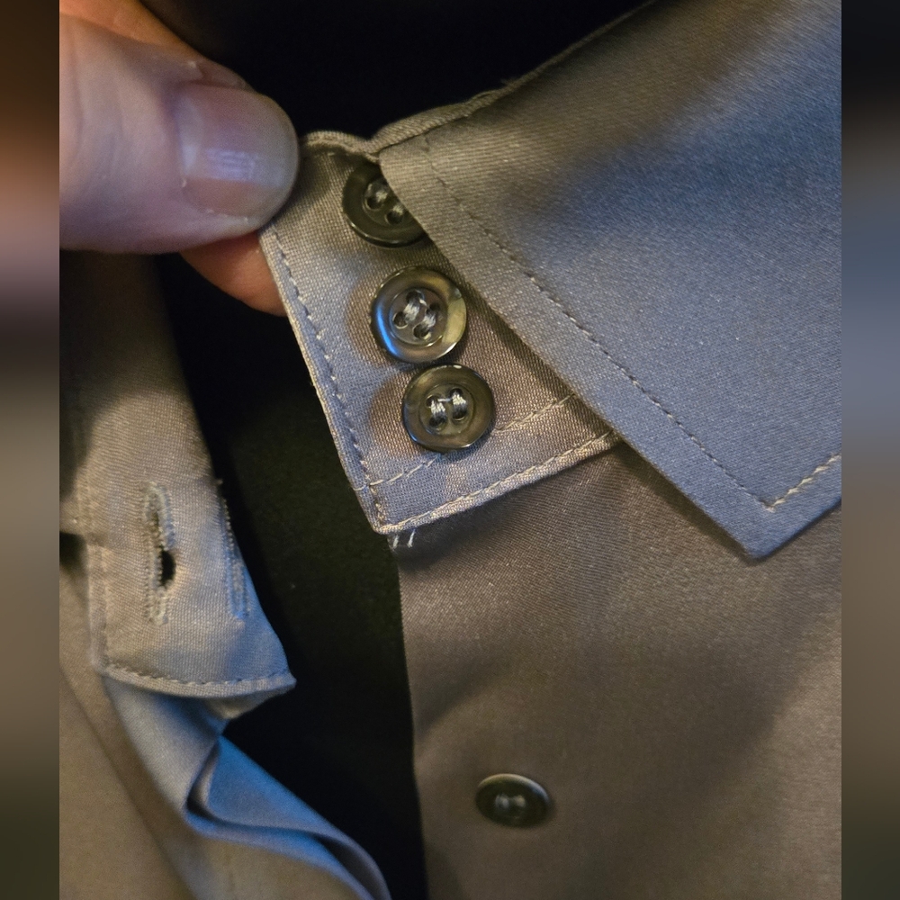 Armani Collezioni steel Chic silk Blouse sz12 - Picture 5 of 8